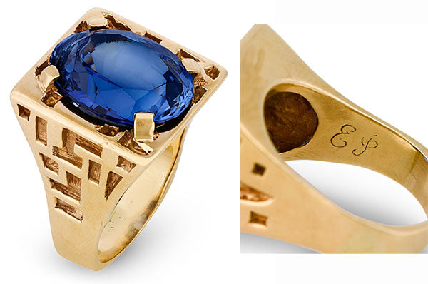 Elvis Presley's Vibrant Blue Stone Ring and Gold Bracelet Shine at M.S. Rau