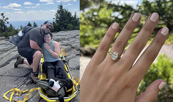 Injured Hiker Says 'Yes' to Oval-Cut Diamond During NH Mountain Rescue