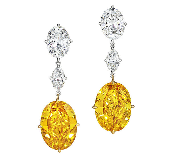 Super-Rare Fancy Vivid Orange-Yellow Diamond Earrings Headline Christie’s Sale