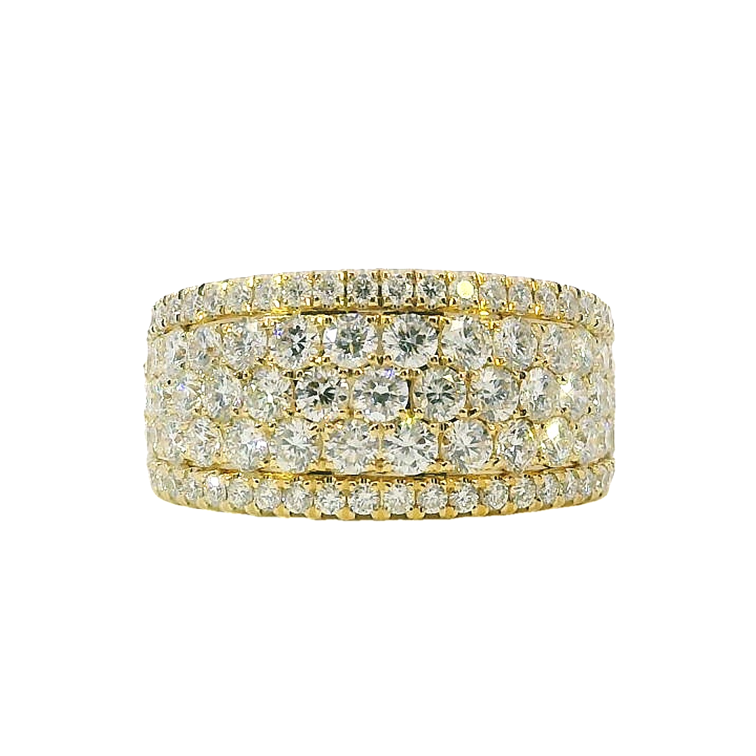 Diamond Cluster Style Ring 14k Yellow Gold .87ct Total