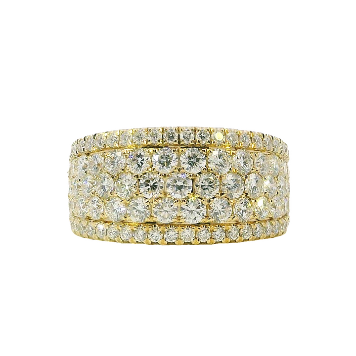 Diamond Cluster Style Ring 14k Yellow Gold .87ct Total