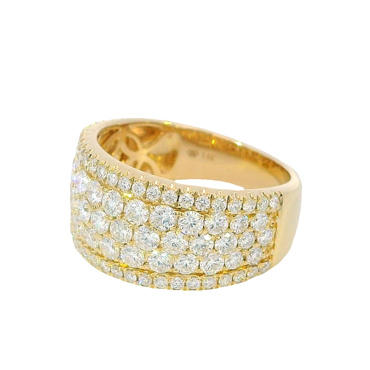 Diamond Cluster Style Ring 14k Yellow Gold .87ct Total