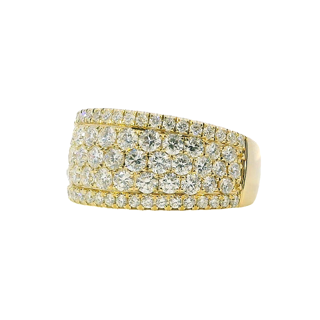 Diamond Cluster Style Ring 14k Yellow Gold .87ct Total