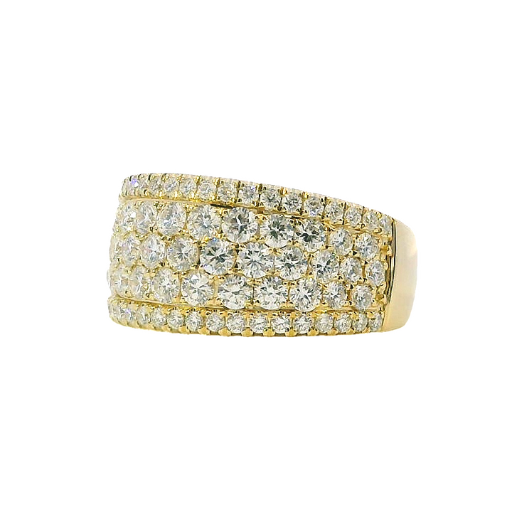 Diamond Cluster Style Ring 14k Yellow Gold .87ct Total