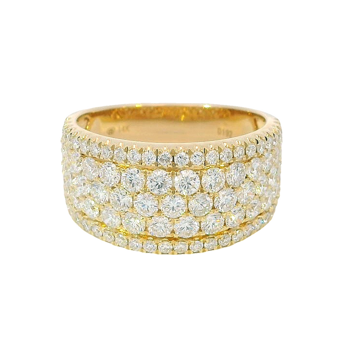 Diamond Cluster Style Ring 14k Yellow Gold .87ct Total