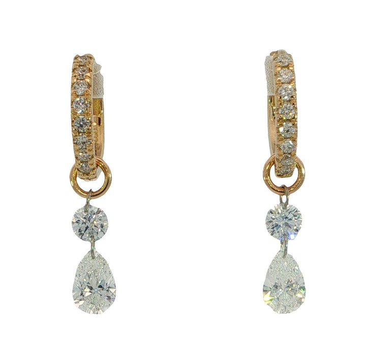 .15ct Total Lab Grown Diamond Hoop Earrings E-F VS1-VS2 14k Yellow Gold
