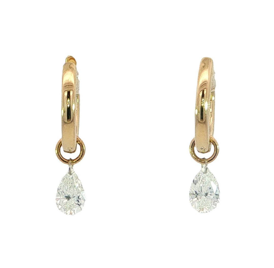 .69ctw Total Lab Grown Diamond Hoop Earrings F-G VS1/VS2 14k Yellow Gold