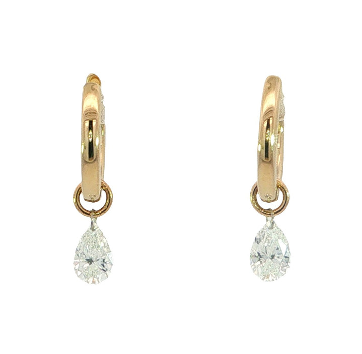 .69ctw Total Lab Grown Diamond Hoop Earrings F-G VS1/VS2 14k Yellow Gold