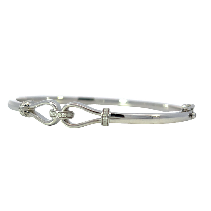 Sterling Silver Bangle .16ct Total Diamond Bracelet