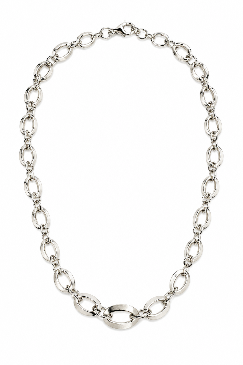 Fancy Link Necklace in Sterling Silver 925 Purity