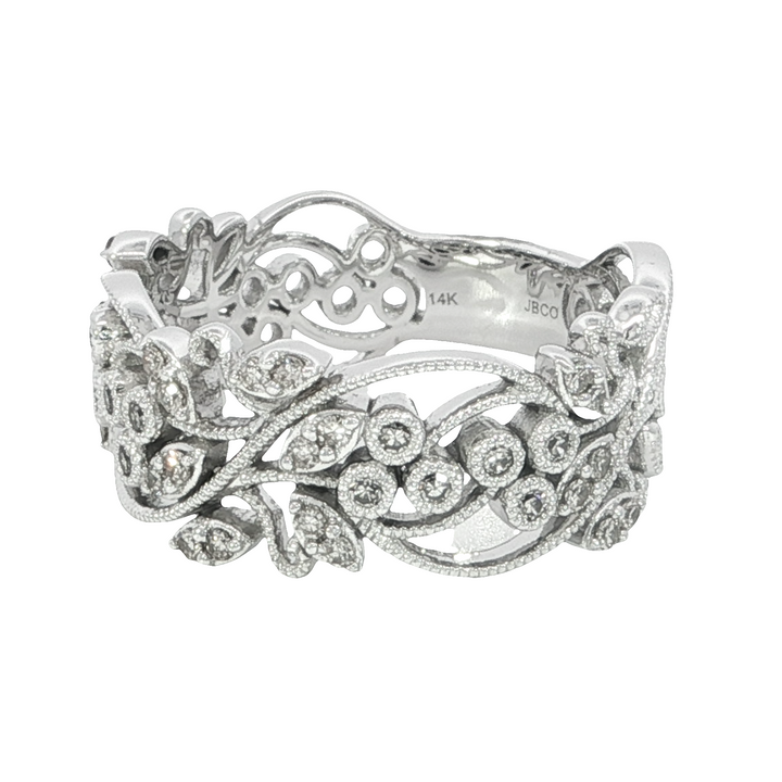 Diamond Antique Style Ring 14k White Gold .25ct Total