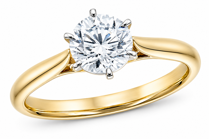 Cathedral Style 14k Two-Tone Engagement Ring .04 Total Carat Weight