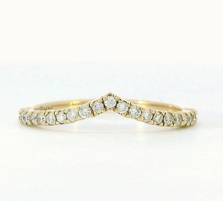 Curved Channel 14k Yellow Gold Polished .26ct Diamond Band