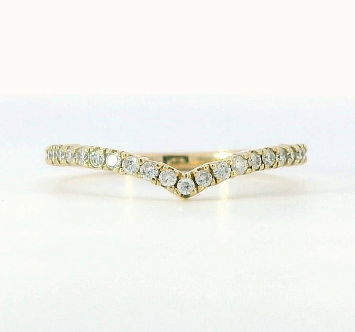Curved Channel 14k Yellow Gold Polished .26ct Diamond Band