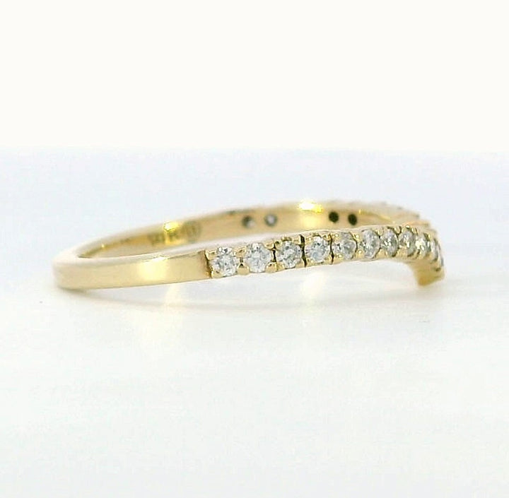 Curved Channel 14k Yellow Gold Polished .26ct Diamond Band