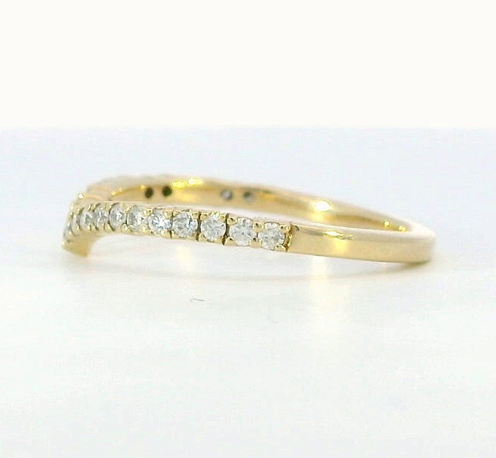 Curved Channel 14k Yellow Gold Polished .26ct Diamond Band