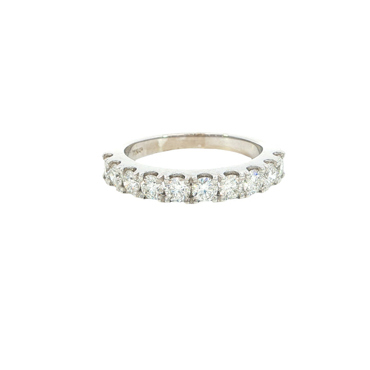 Prong Set 14k White Gold Polished 1.0ct Diamond Band