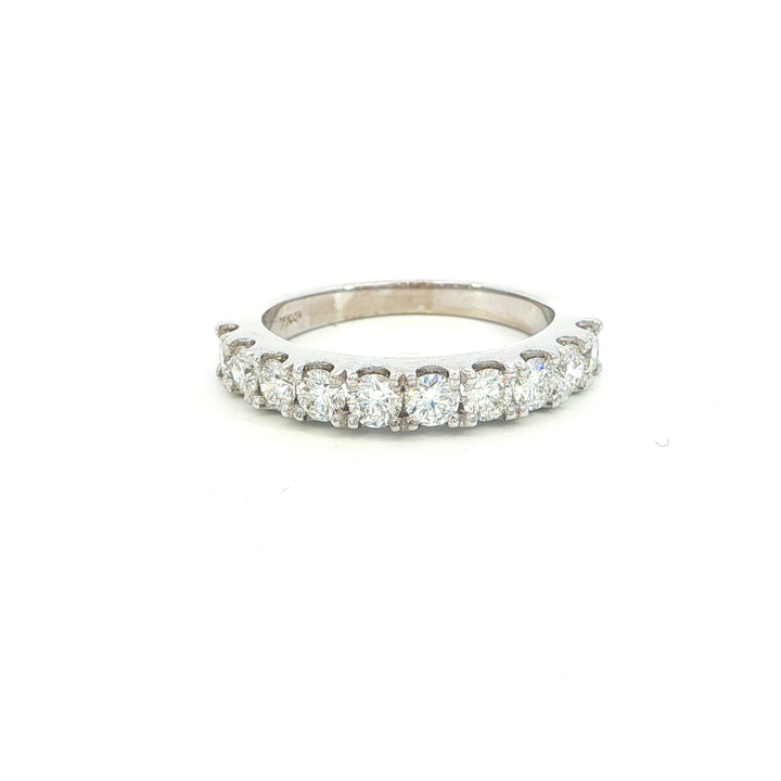 Prong Set 14k White Gold Polished 1.0ct Diamond Band