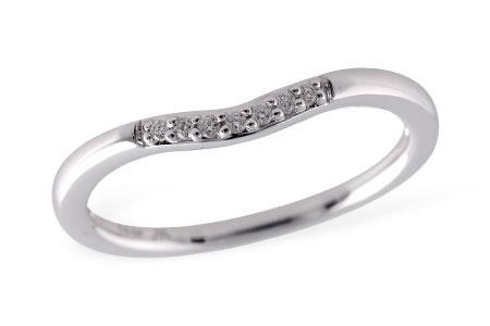 Curved Prong Set 14k White Gold Polished .04ct Diamond Band