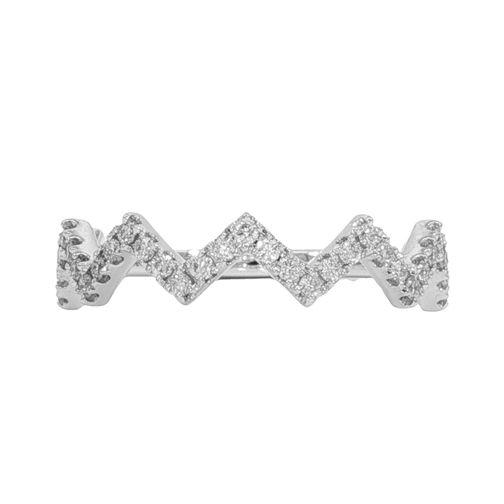 Diamond Geometric Style Ring 14k White Gold .25ct Total