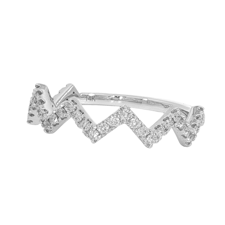 Diamond Geometric Style Ring 14k White Gold .25ct Total