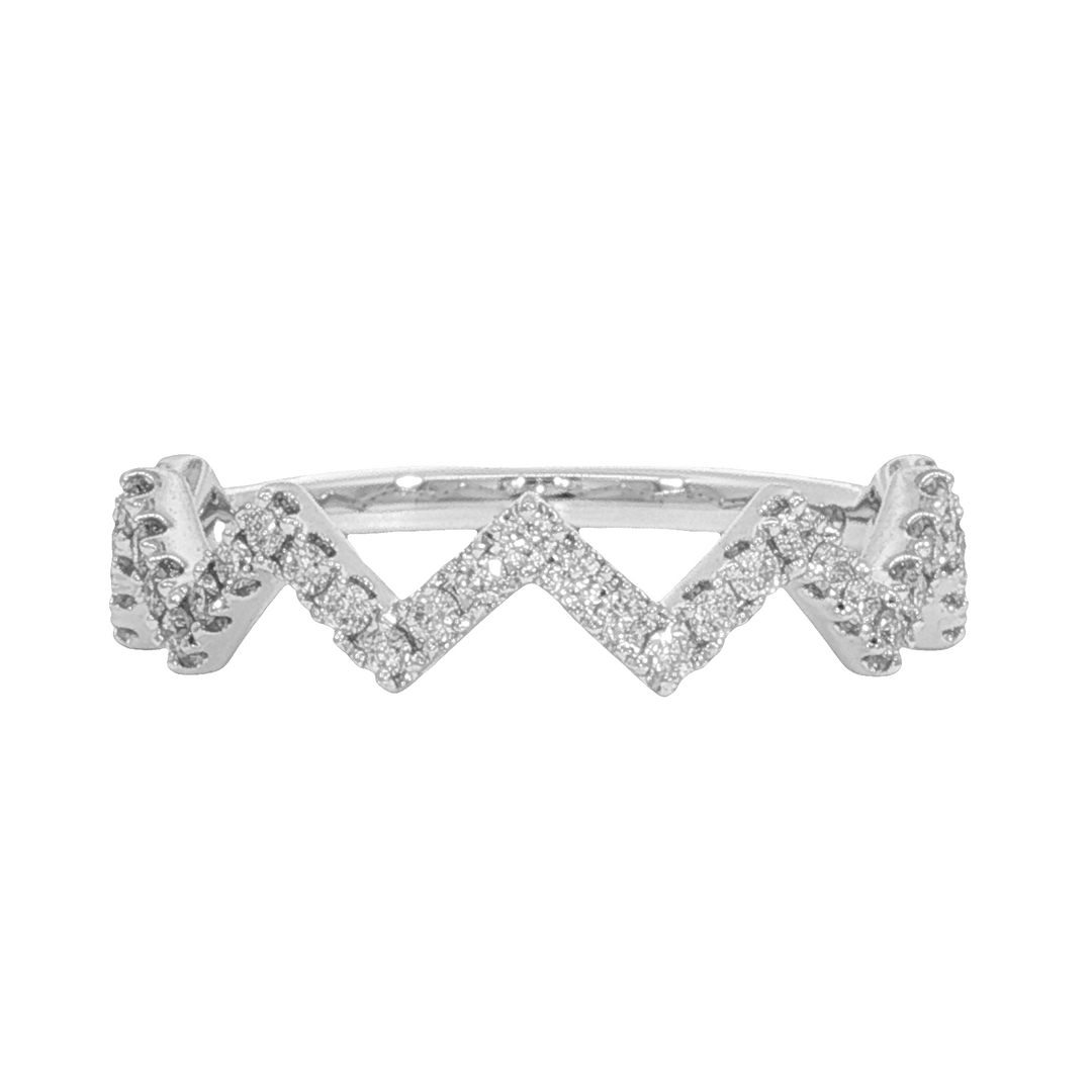 Diamond Geometric Style Ring 14k White Gold .25ct Total