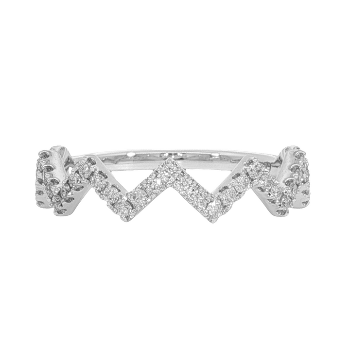 Diamond Geometric Style Ring 14k White Gold .25ct Total
