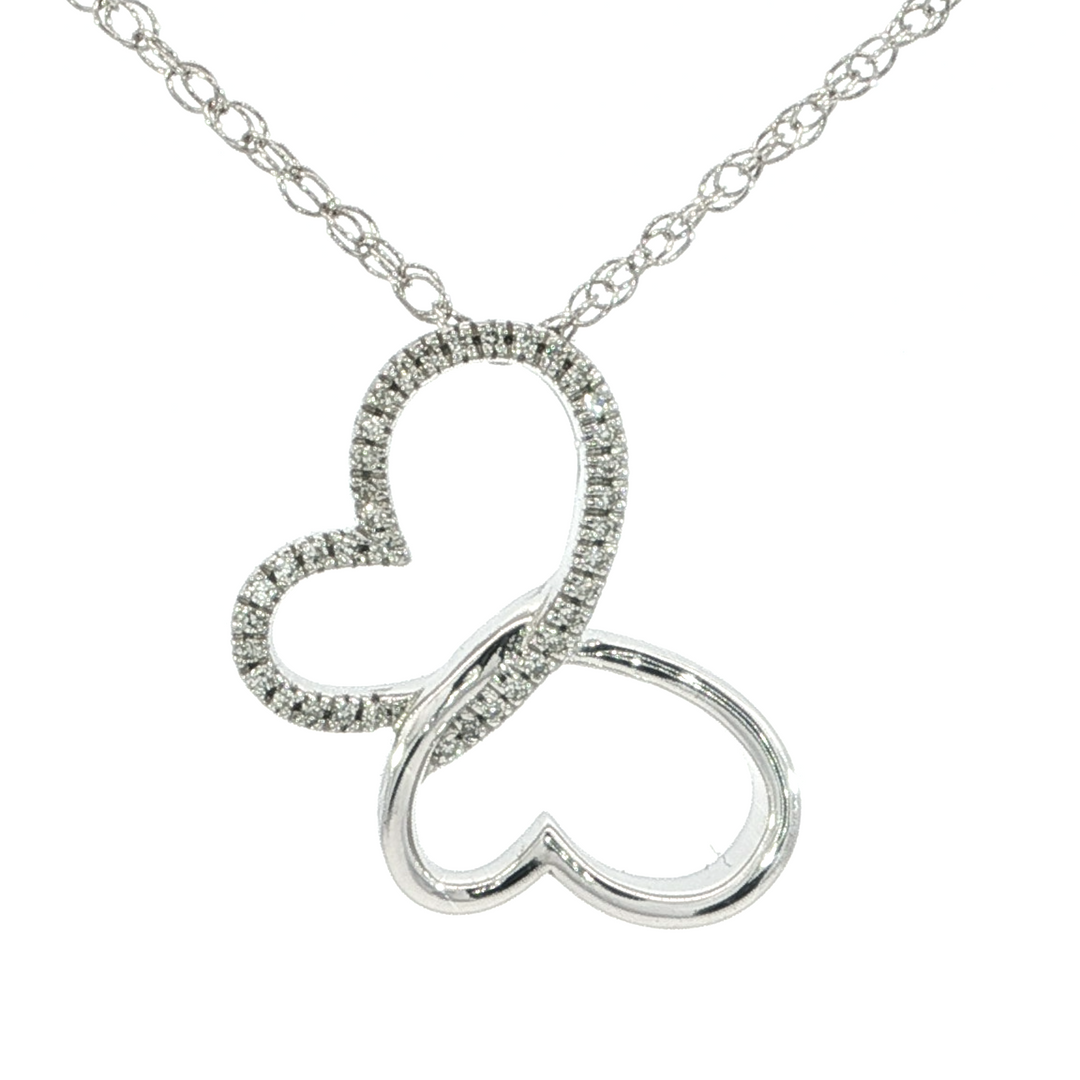 Open Diamond Butterfly Pendant, Sterling Silver