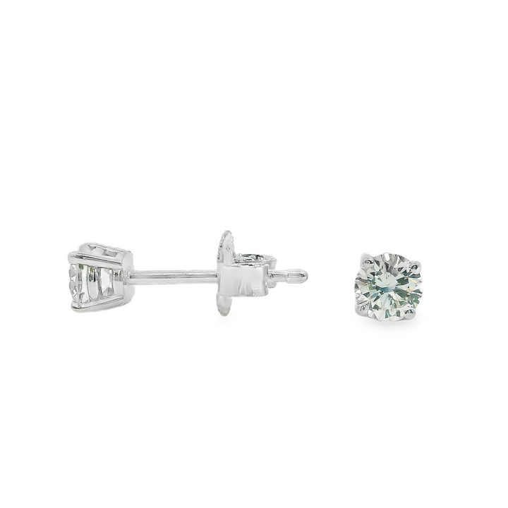 14k White Gold 4 Prong Stud .35ct Total Natural Diamond Earrings
