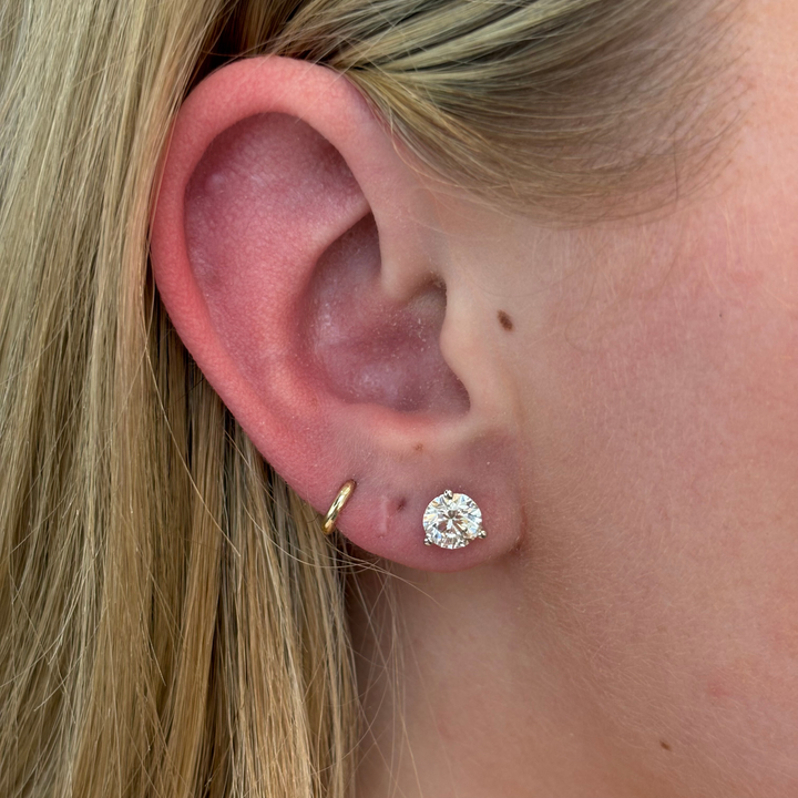 2.0ct TW 3 prong Natural Diamond Earrings A Quality