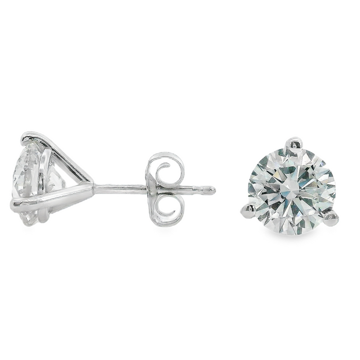 2.0ct TW 3 prong Natural Diamond Earrings A Quality