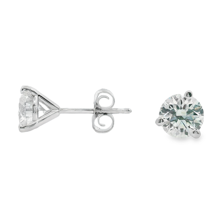 1.5ct TW 3 prong Natural Diamond Earrings A Quality