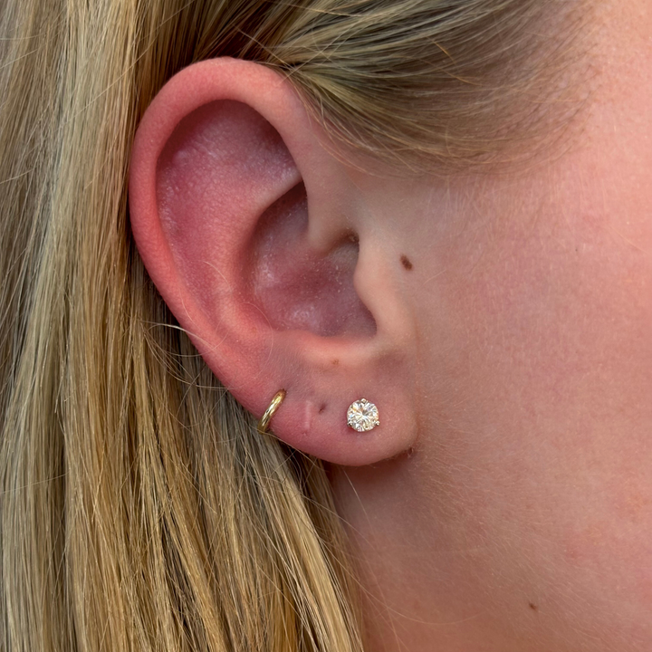 14k White Gold 4 Prong Stud .75ct Total Natural Diamond Earrings