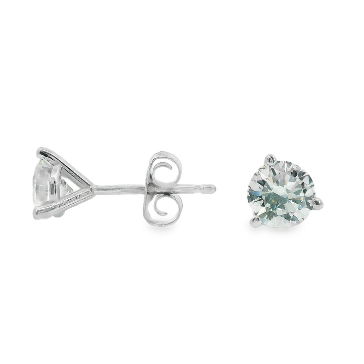 1.0ct TW 3 prong Natural Diamond Earrings A Quality