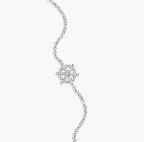 Snowflake Sterling Silver Lab Grown Diamond Bracelet