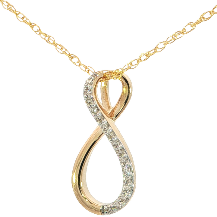 Diamond Infinity Pendant, 14k Yellow Gold