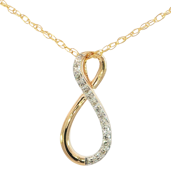 Diamond Infinity Pendant, 14k Yellow Gold