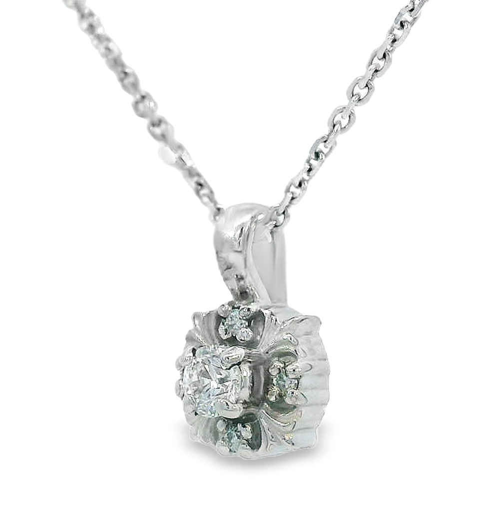 5 Count Diamond Pendant, 14k White Gold