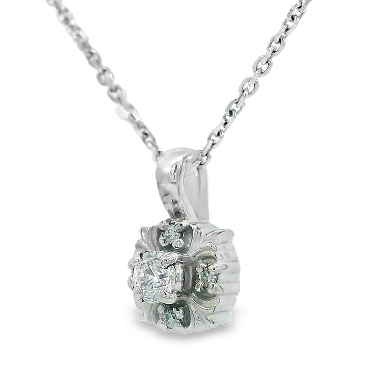5 Count Diamond Pendant, 14k White Gold