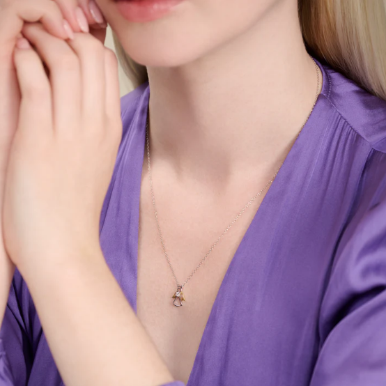 Sterling Silver Two-Tone Angel Pendant