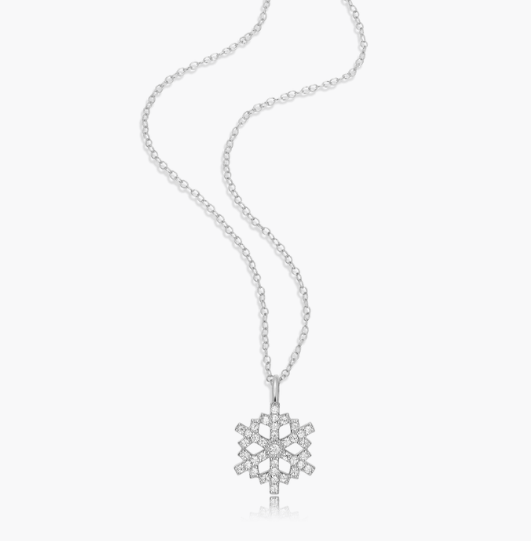 Snowflake Sterling Silver Lab Grown Diamond Pendant