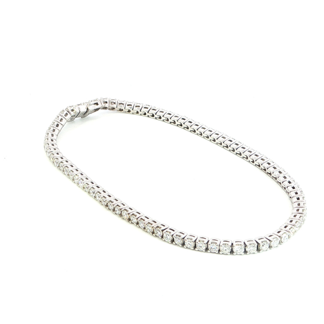 14k White Gold Tennis 2.12ct Total Natural Diamond Bracelet