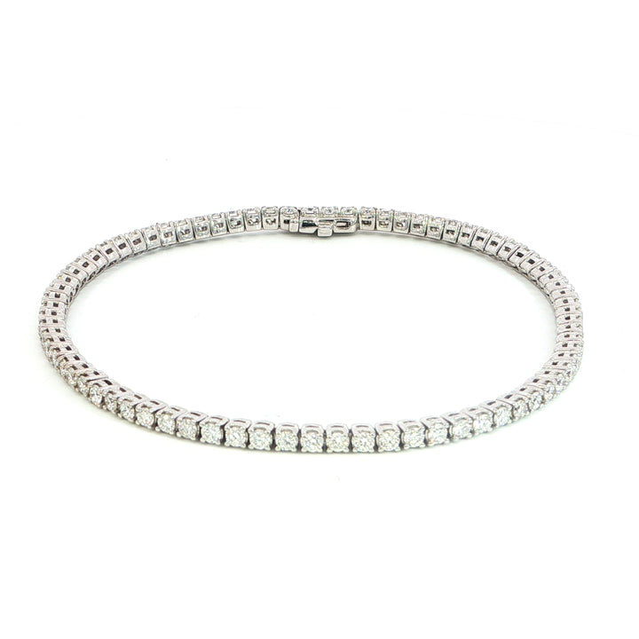 14k White Gold Tennis 2.12ct Total Natural Diamond Bracelet