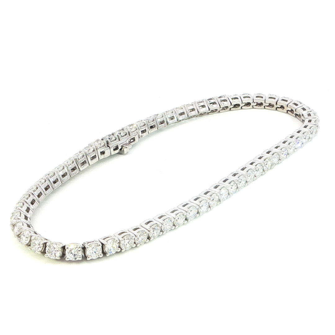 5.0ct Total 14k White Gold Natural Diamond Tennis Bracelet