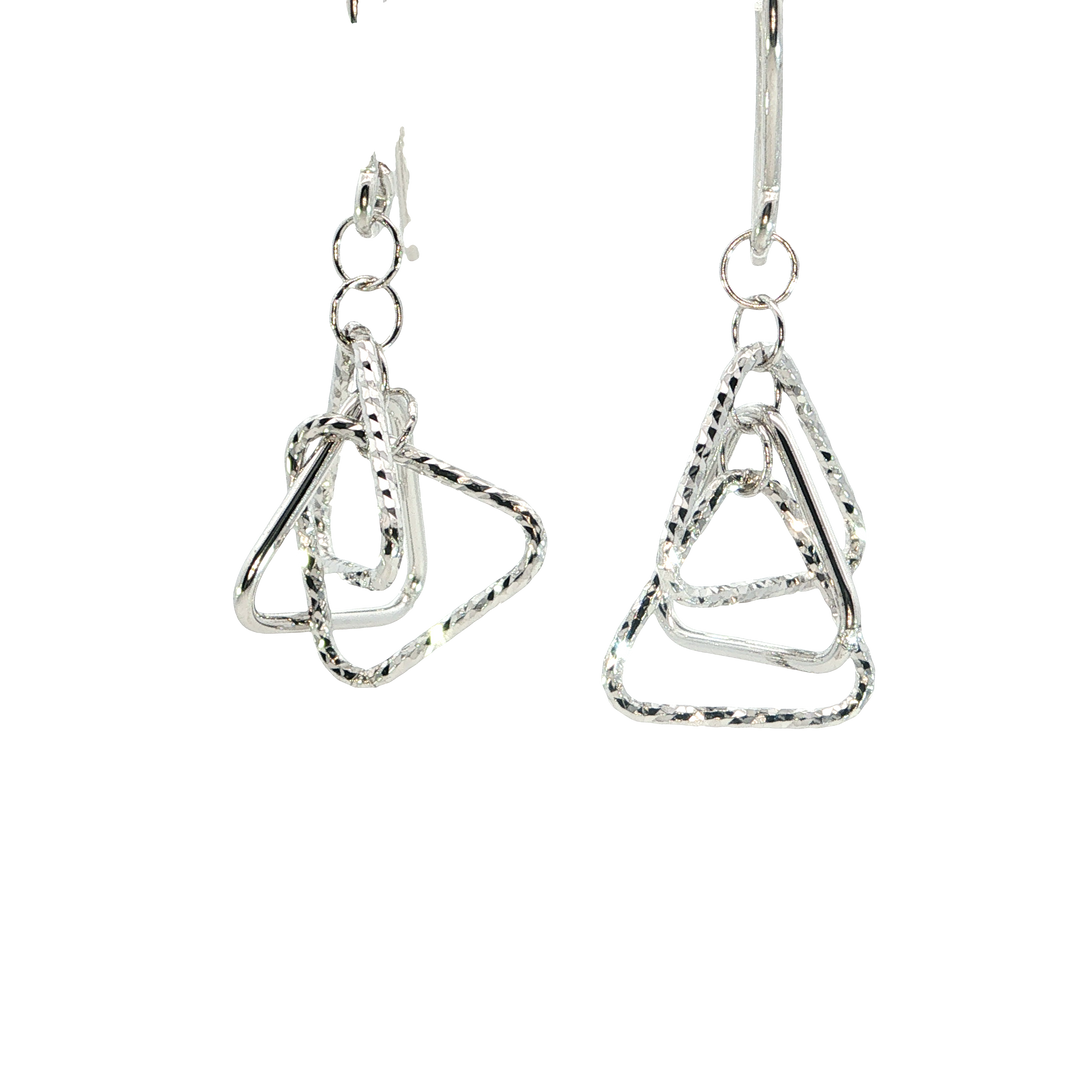 Drop Triangle earrings in Sterling Silver