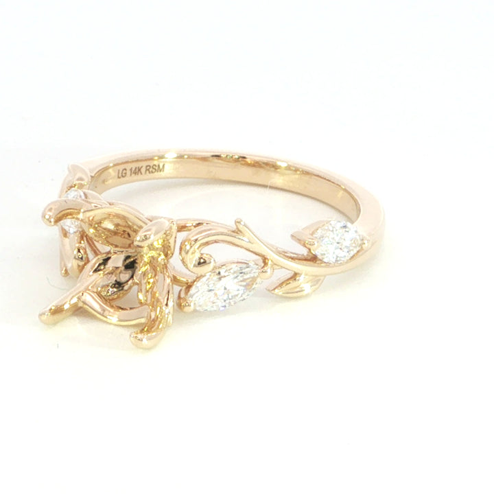Semi Mount 14k Yellow Gold Lab Grown Diamond Ring