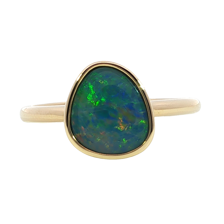 14k Yellow Gold Freeform Opal Free Form Ring