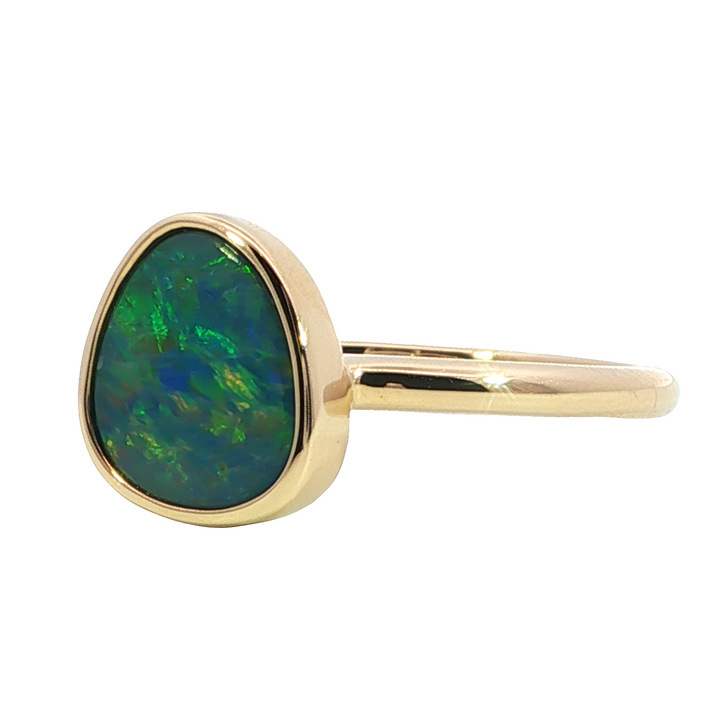 14k Yellow Gold Freeform Opal Free Form Ring