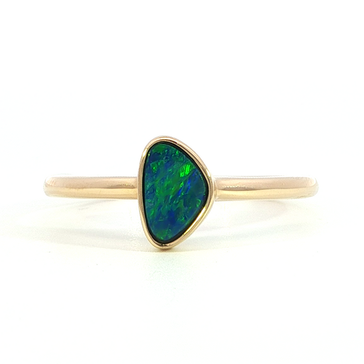 14k Yellow Gold Freeform Opal Free Form Ring