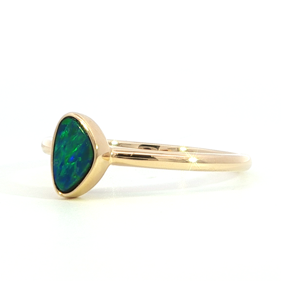 14k Yellow Gold Freeform Opal Free Form Ring